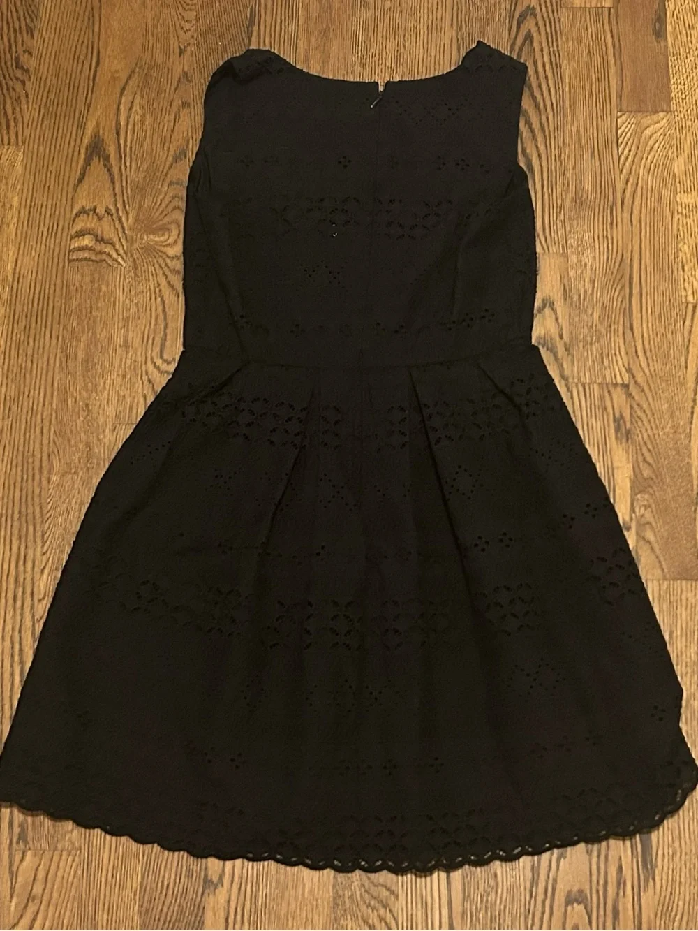 LOFT Black Eyelet Sleeveless Fit & Flare Mini Dress 248